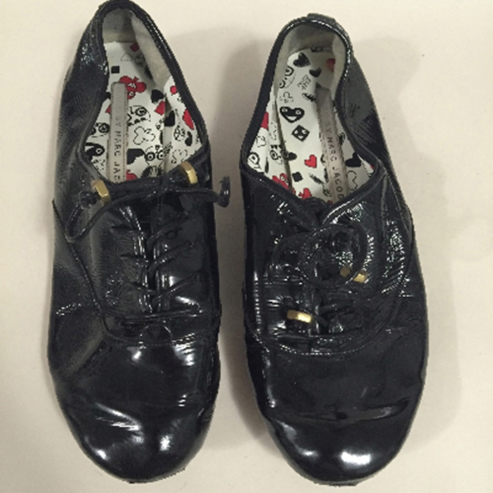 Marc by Marc Jacobs Patent Leather Lace-up Flats